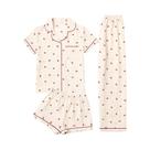 Conjunto De Pijamas Femininos Com Estampa De Cereja, Manga Curta, 3 Peças, Roupas Para Casa,