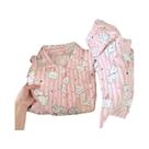 Conjunto De Pijamas Femininos Com Estampa De Ganso, Moda Coreana, Doce E Fofo, Estilo Y2K, Roupa De Conjunto De Pijamas Femininos Com Estampa De Ganso, Moda Coreana, Doce E Fofo, Estilo Y2K, Roupa De