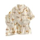 Conjunto De Pijamas Femininos Com Estampa De Pinguim Listrado, Estilo Francês Kawaii, Confortável E
