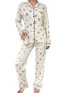 Conjunto de pijamas femininos de 2 peças de manga comprida GG