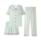 Conjunto De Pijamas Femininos Em Xadrez Com Cardigã De Manga Curta Para Uso Em Casa, Roupas De Conjunto De Pijamas Femininos Em Xadrez Com Cardigã De Manga Curta Para Uso Em Casa, Roupas De