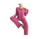 Conjunto De Pijamas Femininos Quentes Para Outono E Inverno, Camisa De Manga Longa E Calças, 2