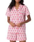 Conjunto de pijamas femininos Zelbuck, moderno de 2 peças, rosa Monkey Bunny