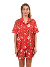 Conjunto de pijamas Flori Aura, pijamas de Natal, shorts, pijamas de seda, femininos