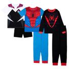 Conjunto de Pijamas Infantil Masculino Marvel Spider Squad em Algodão com 6 Peças Tamanho 4