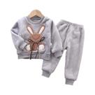 Conjunto De Pijamas Infantis De Outono E Inverno, Pijamas Grossos De Flanela Quente Com Desenho De