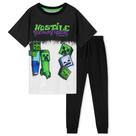 Conjunto de pijamas Minecraft Boys Lounge Wear de 5 a 14 anos em preto/branco