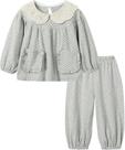 Conjunto de pijamas Mud Kingdom para meninas, bolinhas, 3T, cinza