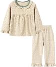 Conjunto de pijamas Mud Kingdom para meninas, manga comprida, azul, floral, 4T