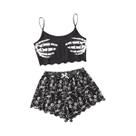 Conjunto De Pijamas Sexy De Halloween Para Mulheres, Roupa De Dormir De Manga Curta, Pijamas De