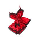 Conjunto De Pijamas Sexy De Veludo Para Mulheres Com Camisola De Laço E Top Com Decote Em V E Shorts