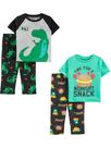 Conjunto de pijamas Simple Joys by Carter's Boys 4 peças 2T cinza/verde
