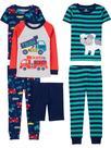 Conjunto de pijamas Simple Joys by Carter's Boys, 6 peças de algodão 3T