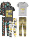 Conjunto de pijamas Simple Joys by Carter's Boys, 6 peças de algodão 5T
