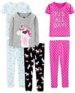 Conjunto de pijamas Simple Joys by Carter's Girls, 6 peças 100% algodão