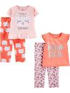 Conjunto de pijamas Simple Joys by Carter's Toddler Girls 4 peças 2T