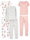 Conjunto de pijamas Simple Joys da Carter's Girls de 6 a 9 meses, 6 unidades