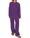 Conjunto de pijamas somzop feminino listrado Lounge Purple (S)