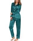 Conjunto de pijamas SWOMOG de manga comprida para mulheres verdes