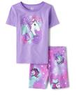 Conjunto de pijamas The Children's Place de manga curta 100% algodão Conjunto de pijamas The Children's Place de manga curta 100% algodão