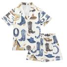Conjunto de pijamas Vozoza Silk de manga curta de 13 a 14 anos para crianças