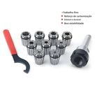 Conjunto De Pinças De Mola ER25 ER32 Com 9 Peças E Suporte Cônico Morse MT2 MT3 MTB2 MTB3 Para