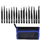 Conjunto de pinças HengtianMei Sharp Precision 16 peças de aço inoxidável
