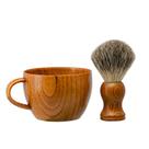 Conjunto de pincéis de barbear Grandslam Pure Badger Hair com cabo de madeira