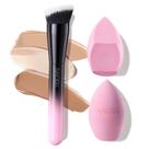 Conjunto de pincéis de maquiagem BAIGISH Flat Top Kabuki com 2 esponjas