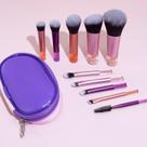 Conjunto de pincéis de maquiagem COSHINE Portable ON THE GO, 10 unidades com bolsa Conjunto de pincéis de maquiagem COSHINE Portable ON THE GO, 10 unidades com bolsa