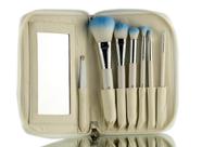 Conjunto de pincéis de maquiagem Crown Brush White 7 peças HD com espelho e pinça Conjunto de pincéis de maquiagem Crown Brush White 7 peças HD com espelho e pinça