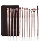 Conjunto de pincéis de maquiagem Daubigny, 12 peças de sombra para olhos com bolsa