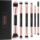 Conjunto de pincéis de maquiagem Docolor de dupla face, 6 peças de sombra