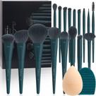 Conjunto de pincéis de maquiagem DuCare, 17 unidades com tapete de limpeza e esponja
