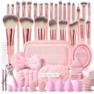 Conjunto de pincéis de maquiagem HGHDBT 65 unidades rosa com estojo profissional Conjunto de pincéis de maquiagem HGHDBT 65 unidades rosa com estojo profissional
