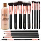 Conjunto de pincéis de maquiagem Luxe Premium Synthetic 14 unidades com limpeza