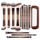 Conjunto de Pincéis de Maquiagem MAANGE 13 Peças Dupla Face com Bolsa Conjunto de Pincéis de Maquiagem MAANGE 13 Peças Dupla Face com Bolsa