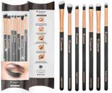 Conjunto de pincéis de maquiagem para os olhos Lamora, 7 peças sintéticas com ouro rosa