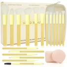Conjunto de pincéis de maquiagem VIVID BEAUTY 18 unidades para pó e base Conjunto de pincéis de maquiagem VIVID BEAUTY 18 unidades para pó e base