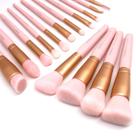 Conjunto de pincéis de maquiagem ZOREYA, 15 unidades, rosa sintético premium