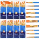 Conjunto de pincéis de pintura ESRICH, 80 unidades, pincel de nylon para acrílico e óleo Conjunto de pincéis de pintura ESRICH, 80 unidades, pincel de nylon para acrílico e óleo