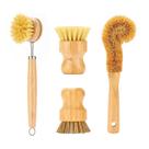 Conjunto de pincéis de prato de bambu SAMEBUTECO 4 em 1 Kitchen Clean