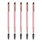 Conjunto de pincéis de sobrancelha DELAYNOMORE77 Duo Spoolie Angled Brow Pink