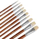 Conjunto de pincéis DUGATO, 10 peças de cabelo de porco branco de cabo curto