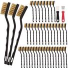 Conjunto de pincéis Jikvmis Mini Wire Brush Brass 40 unidades com raspadores