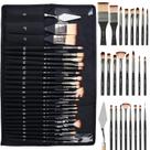 Conjunto de pincéis Nicpro 26 unidades para acrílico, óleo e aquarela