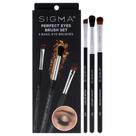 Conjunto de pincéis SIGMA Perfect Eyes, 3 pincéis Diffused Crease E38, Medium Sweeper E54, Angled Brow E75