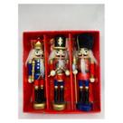 Conjunto de pingentes de Natal Quebra-Nozes de 3 madeiras de 13 cm para o Natal
