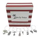 Conjunto de pingentes temáticos para amantes do vinho, Palm City Products, 8 peças