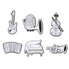 Conjunto de pinos de broche em liga de instrumentos musicais em preto e branco